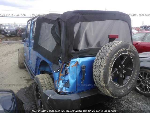 1C4HJWDG6GL139276 - 2016 JEEP WRANGLER UNLIMITE SPORT BLUE photo 3