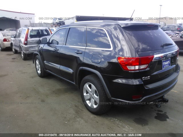 1C4RJFAG2CC233187 - 2012 JEEP GRAND CHEROKEE LAREDO 黑色 照片 3