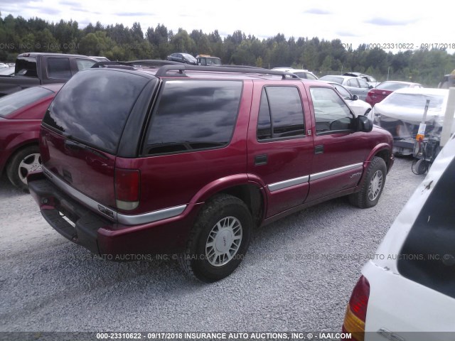 1GKDT13W612184031 - 2001 GMC JIMMY Czerwony zdjęcie 4
