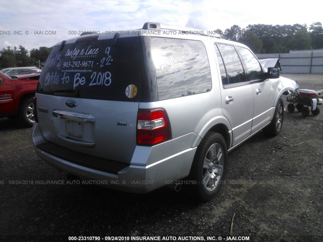 1FMJU1K52AEA54214 - 2010 FORD EXPEDITION LIMITED SILVER photo 4