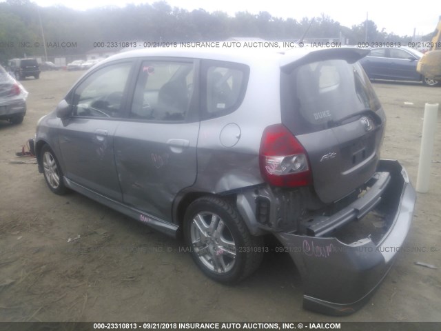 JHMGD38697S041284 - 2007 HONDA FIT S 灰色 照片 3