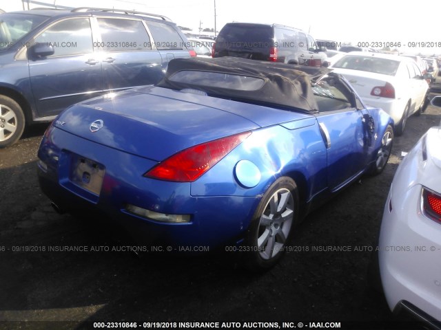 JN1AZ36AX4T013793 - 2004 NISSAN 350Z ROADSTER BLUE photo 4