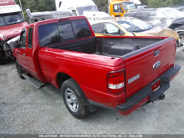 1FTYR14D09PA51126 - 2009 FORD RANGER SUPER CAB RED photo 3