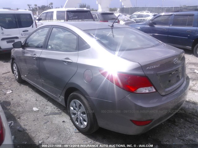 KMHCT4AE4HU376738 - 2017 HYUNDAI ACCENT SE GRAY photo 3