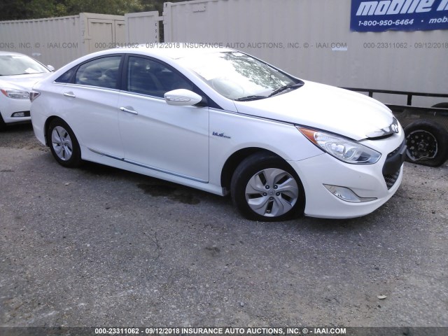 KMHEC4A40FA139369 - 2015 HYUNDAI SONATA HYBRID/LIMITED WHITE photo 1