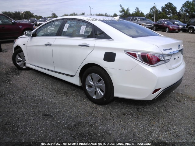 KMHEC4A40FA139369 - 2015 HYUNDAI SONATA HYBRID/LIMITED WHITE photo 3