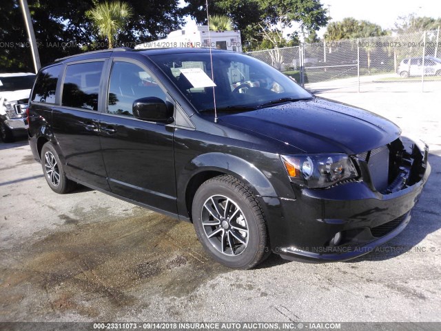 2C4RDGEG0JR324180 - 2018 DODGE GRAND CARAVAN GT BLACK photo 1