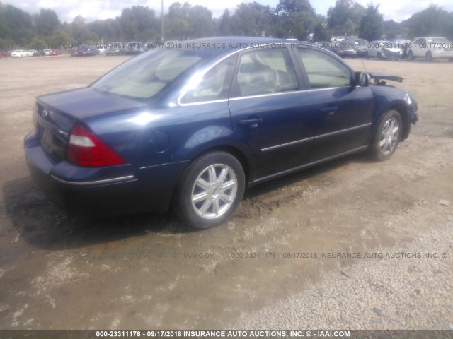 1FAHP28146G126746 - 2006 FORD FIVE HUNDRED LIMITED Dark Blue photo 4