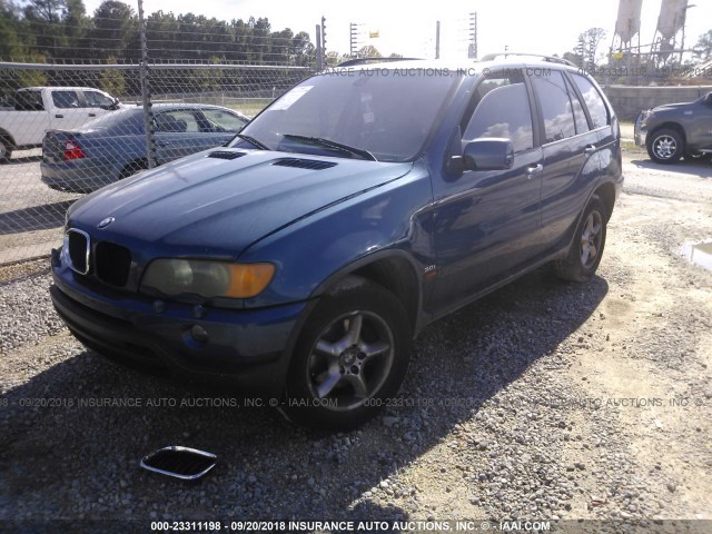 5UXFA53543LV95724 - 2003 BMW X5 3.0I BLUE photo 2