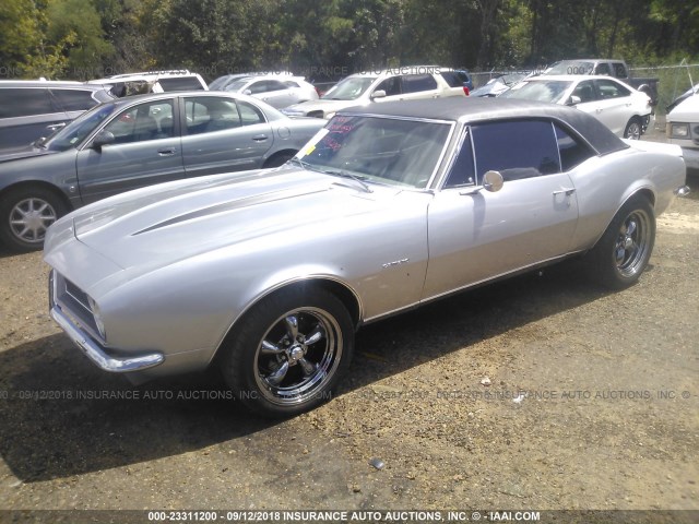 123377N237295 - 1967 CHEVROLET CAMARO RS SILVER photo 2