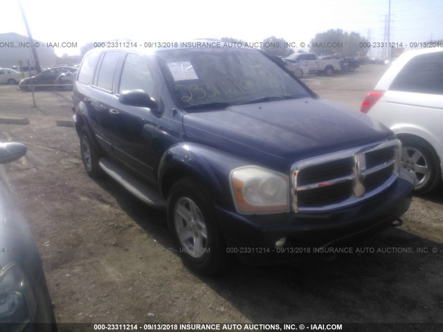 1D4HB48NX4F188942 - 2004 DODGE DURANGO SLT BLUE photo 1