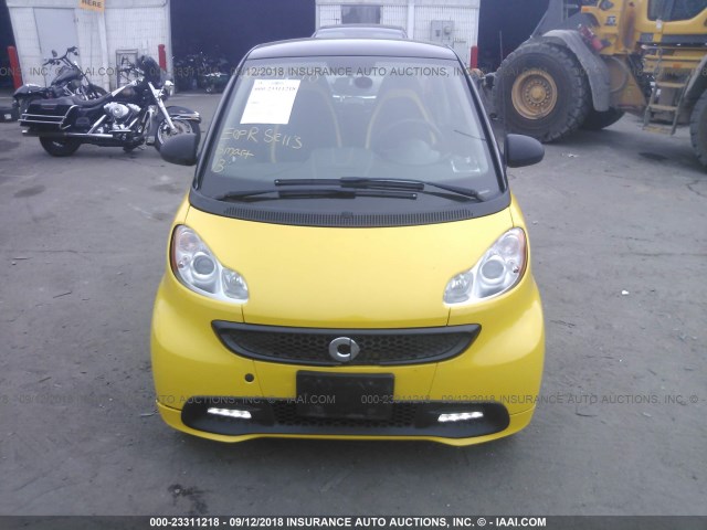 WMEEJ3BA1DK723569 - 2013 SMART FORTWO PURE/PASSION YELLOW photo 6