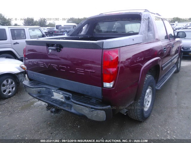 3GNEC12Z15G287888 - 2005 CHEVROLET AVALANCHE C1500 RED photo 4