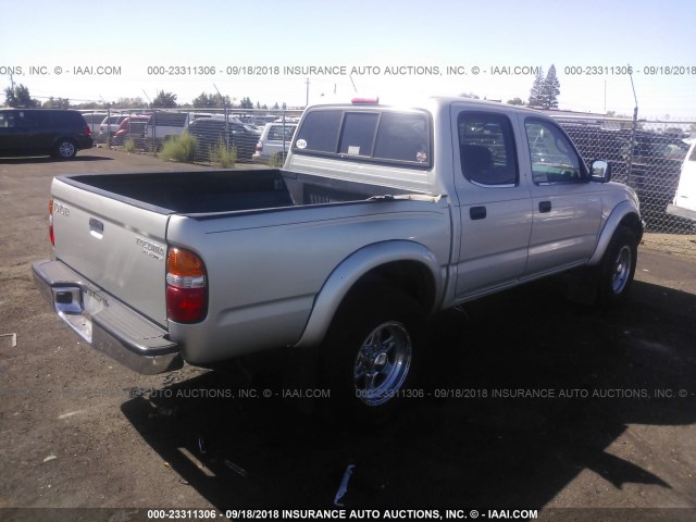 5TEGM92N71Z768625 - 2001 TOYOTA TACOMA DOUBLE CAB PRERUNNER SILVER photo 4