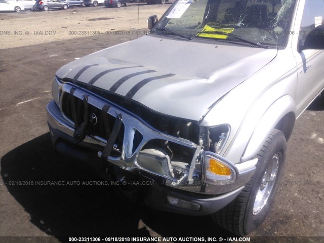 5TEGM92N71Z768625 - 2001 TOYOTA TACOMA DOUBLE CAB PRERUNNER SILVER photo 6