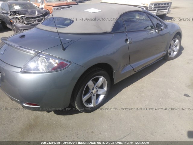 4A3AL25F68E009298 - 2008 MITSUBISHI ECLIPSE SPYDER GS GRAY photo 4