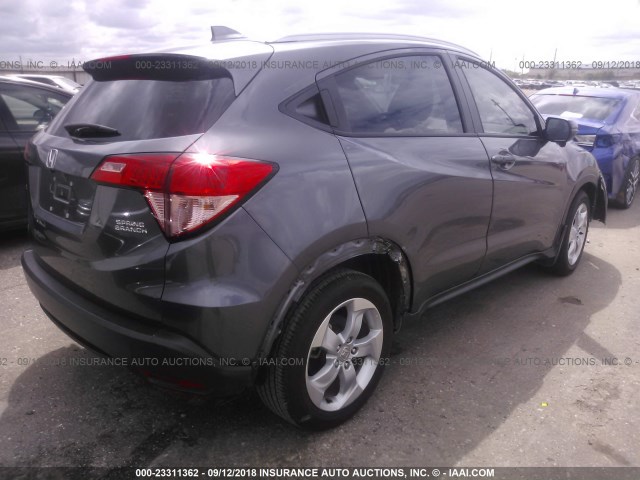 3CZRU5H75GM732362 - 2016 HONDA HR-V EXL GRAY photo 4