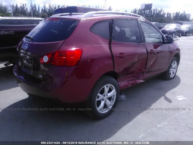 JN8AS58T59W055584 - 2009 NISSAN ROGUE S/SL RED photo 4