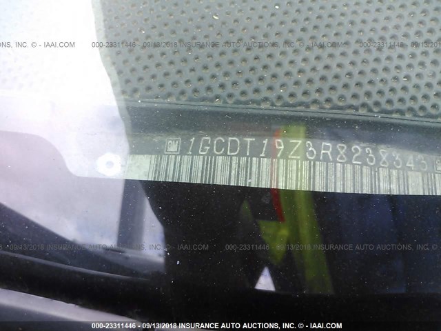 1GCDT19Z3R8238343 - 1994 CHEVROLET S TRUCK S10 BLACK photo 9