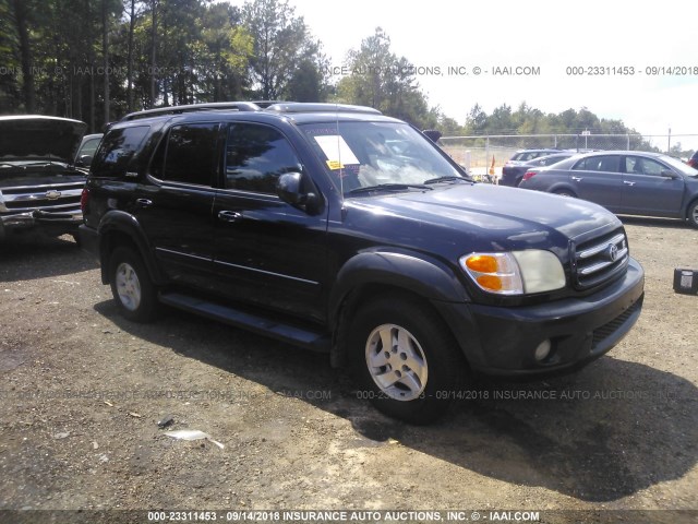 5TDZT38A52S121345 - 2002 TOYOTA SEQUOIA LIMITED BLACK photo 1