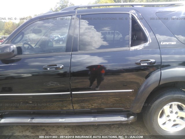 5TDZT38A52S121345 - 2002 TOYOTA SEQUOIA LIMITED BLACK photo 6