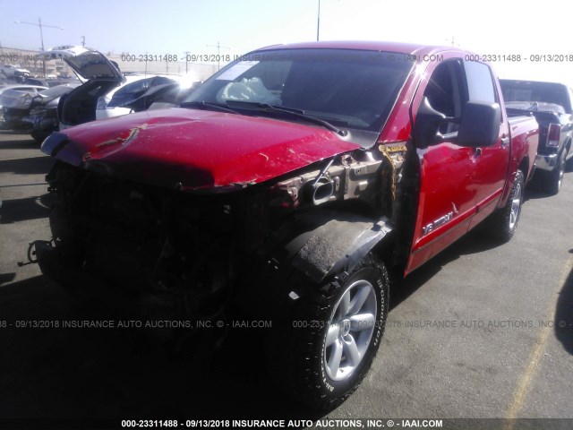 1N6BA0ED2CN320460 - 2012 NISSAN TITAN S/SV/SL/PRO-4X RED photo 2