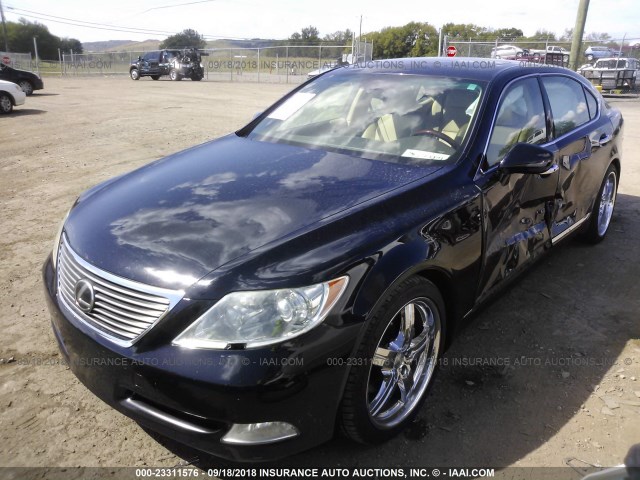 JTHGL46F575001049 - 2007 LEXUS LS 460L BLACK photo 2