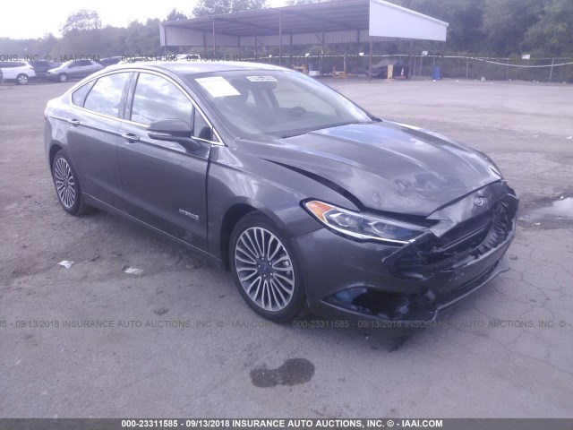 3FA6P0RU4JR182112 - 2018 FORD FUSION TITANIUM/PLATINUM HEV GRAY photo 1