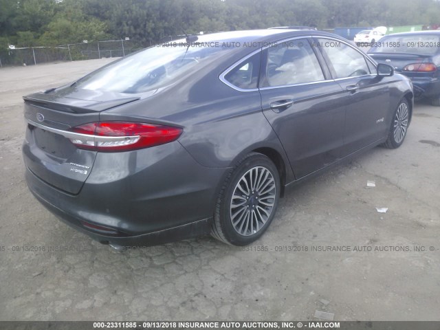 3FA6P0RU4JR182112 - 2018 FORD FUSION TITANIUM/PLATINUM HEV GRAY photo 4