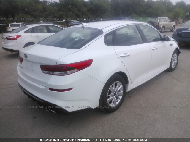 5XXGT4L32KG282775 - 2019 KIA OPTIMA LX/S WHITE photo 4