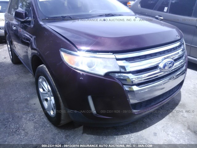 2FMDK3JC6BBB15320 - 2011 FORD EDGE SEL MAROON photo 6