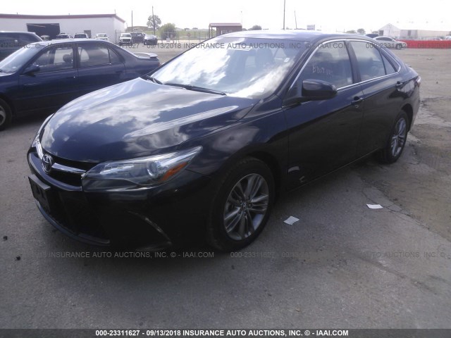 4T1BF1FK4HU436341 - 2017 TOYOTA CAMRY LE/XLE/SE/XSE BLACK photo 2