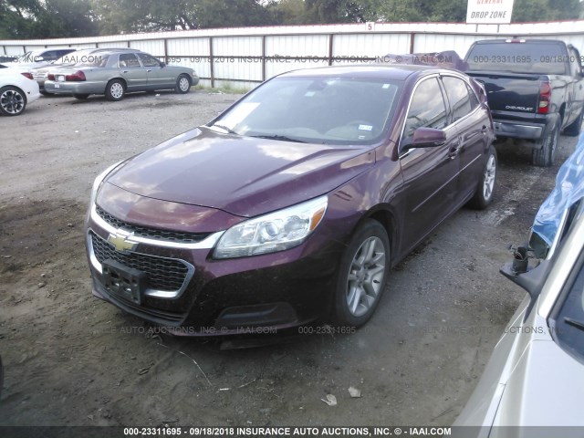 1G11C5SLXFF353702 - 2015 CHEVROLET MALIBU 1LT MAROON photo 2