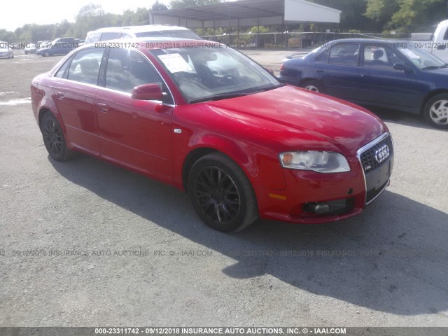 WAUAF78E08A138930 - 2008 AUDI A4 2.0T RED photo 1