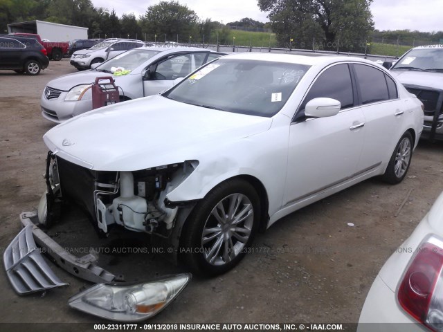 KMHGC4DF6AU106423 - 2010 HYUNDAI GENESIS 4.6L WHITE photo 2