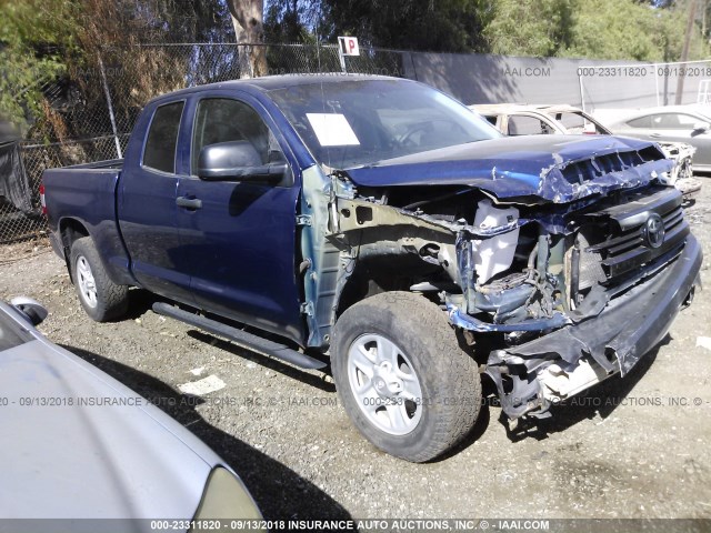 5TFUM5F13FX062382 - 2015 TOYOTA TUNDRA DOUBLE CAB SR/SR5 BLUE photo 1