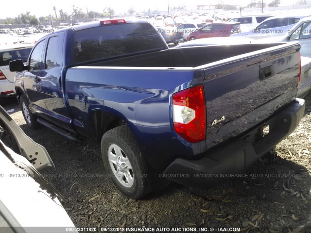 5TFUM5F13FX062382 - 2015 TOYOTA TUNDRA DOUBLE CAB SR/SR5 BLUE photo 3