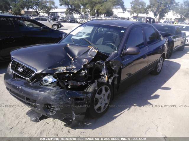 KMHDN45D82U382825 - 2002 HYUNDAI ELANTRA GLS/GT GRAY photo 2