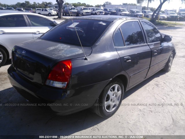 KMHDN45D82U382825 - 2002 HYUNDAI ELANTRA GLS/GT GRAY photo 4