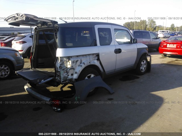 5J6YH18574L011402 - 2004 HONDA ELEMENT EX SILVER photo 4