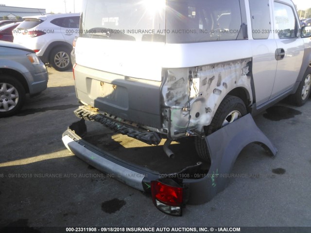 5J6YH18574L011402 - 2004 HONDA ELEMENT EX SILVER photo 6