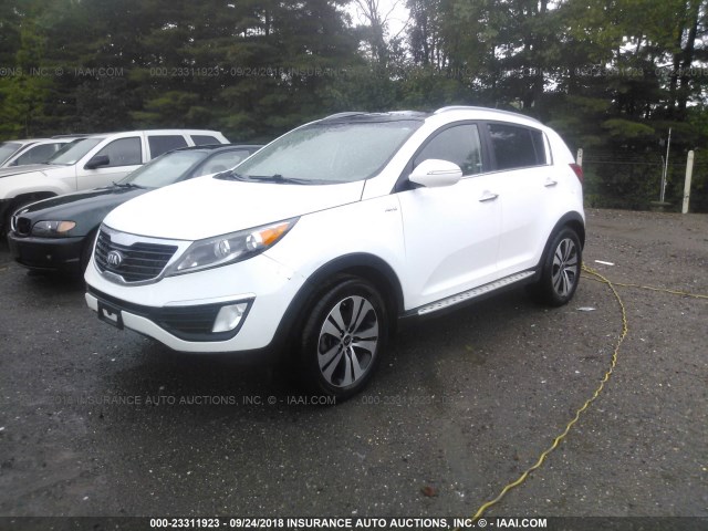 KNDPCCA2XD7448718 - 2013 KIA SPORTAGE EX WHITE photo 2