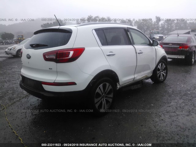 KNDPCCA2XD7448718 - 2013 KIA SPORTAGE EX WHITE photo 4