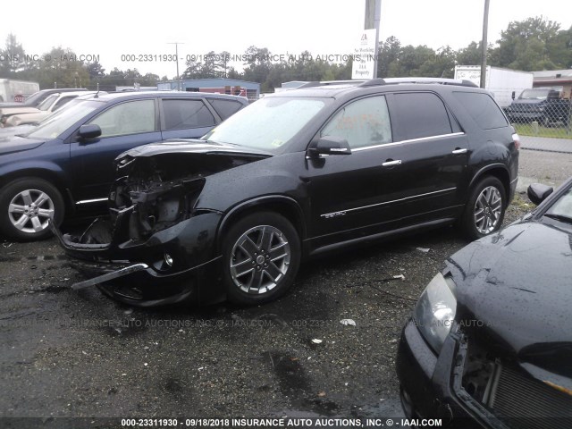 1GKKVTED6CJ230734 - 2012 GMC ACADIA DENALI BLACK photo 2