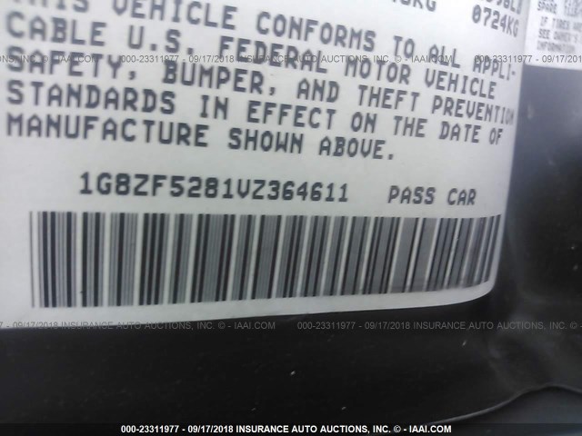 1G8ZF5281VZ364611 - 1997 SATURN SL GRAY photo 9