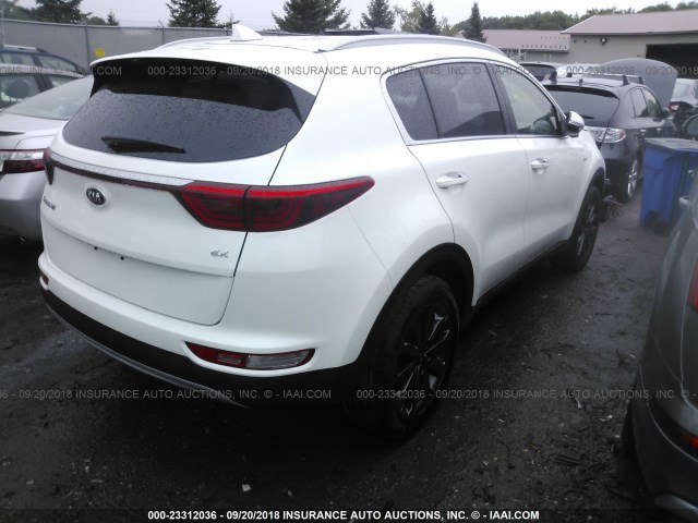 KNDPNCACXJ7449947 - 2018 KIA SPORTAGE EX WHITE photo 4