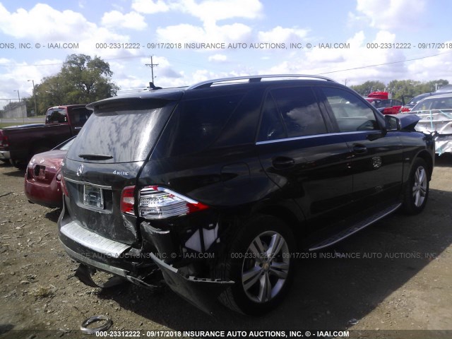 4JGDA5HB5CA042515 - 2012 MERCEDES-BENZ ML 350 4MATIC BLACK photo 4