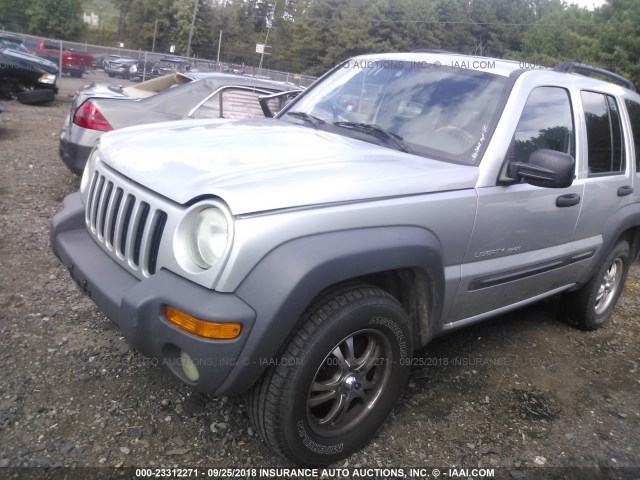 1J4GL48K43W631235 - 2003 JEEP LIBERTY SPORT/FREEDOM ვერცხლისფერი ფოტო 2