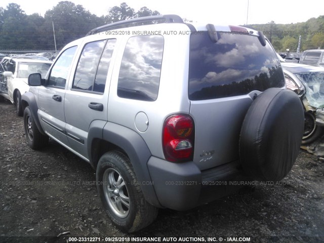 1J4GL48K43W631235 - 2003 JEEP LIBERTY SPORT/FREEDOM SILVER photo 3