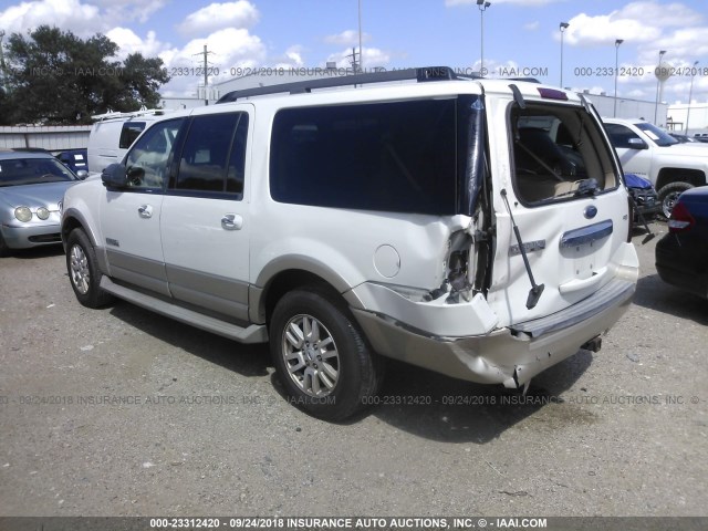 1FMFK17528LA50173 - 2008 FORD EXPEDITION EL EDDIE BAUER WHITE photo 3